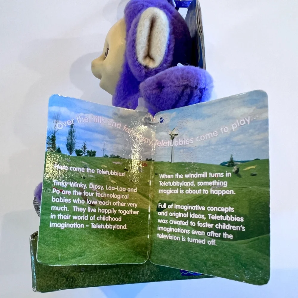 Tinky Winky Purple Teletubbies clip on vintage collectible original packaging